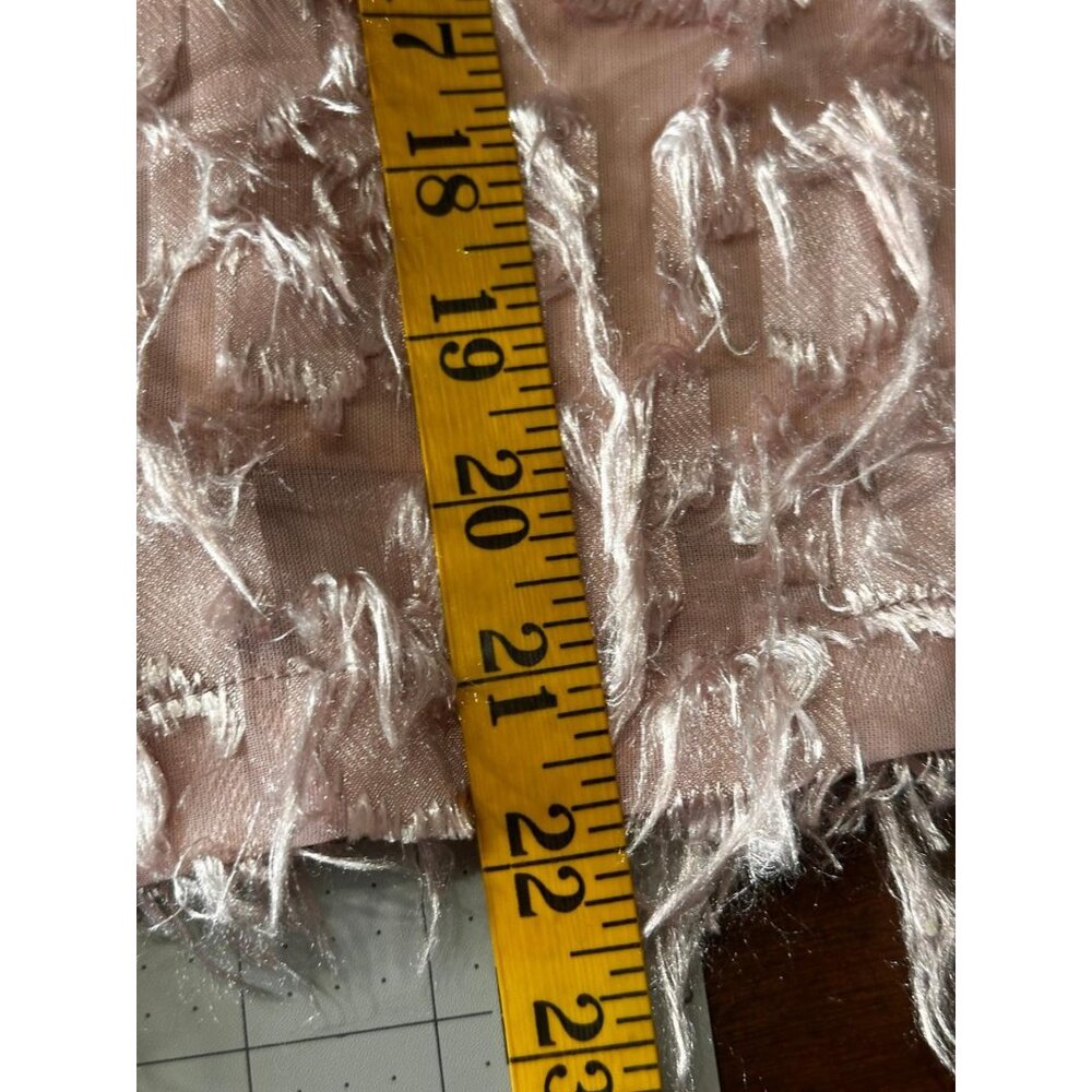 THML Pink Sheer Fringe Embellished Overlay